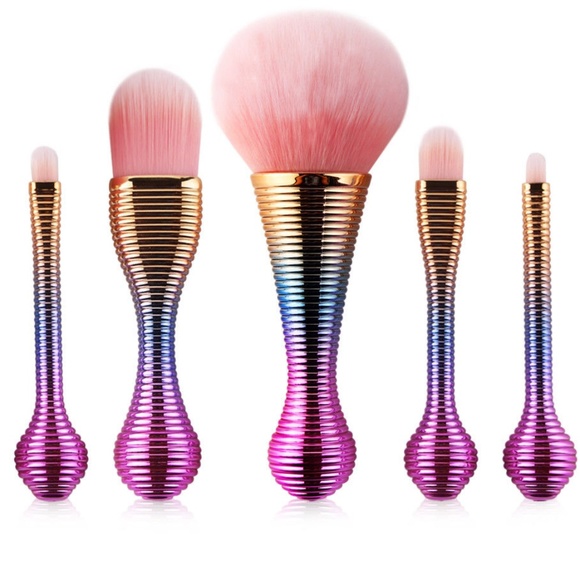 Other - 5 Metallic Multi-Colored Ombre Travel Brush Set
